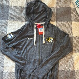 Nike Dark Gray Zip-Up Hoodie - Mizzou Softball
